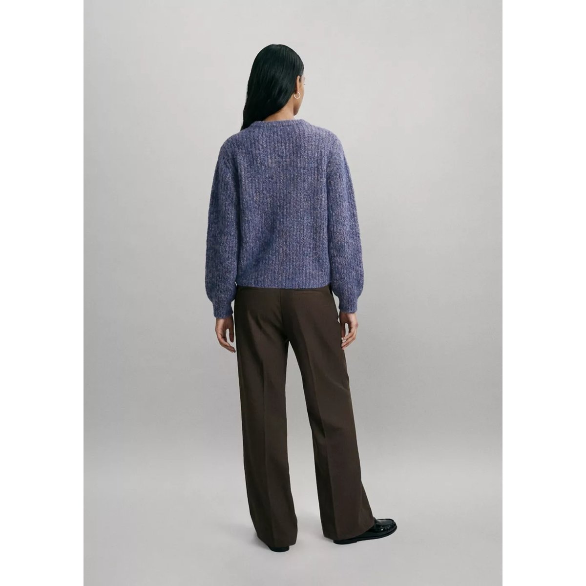 Pantalon droit pinces marron, MANGO TEEN