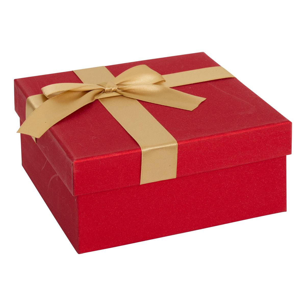 Lot de 3 boîtes cadeau de Noël rouges à nœud rouge, FEERIC LIGHTS & CHRISTMAS