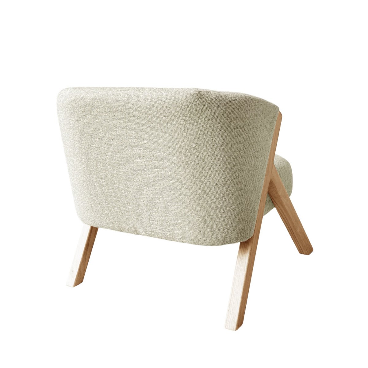 Fauteuil en tissu pieds bois clair- MALOU beige, DRAWER
