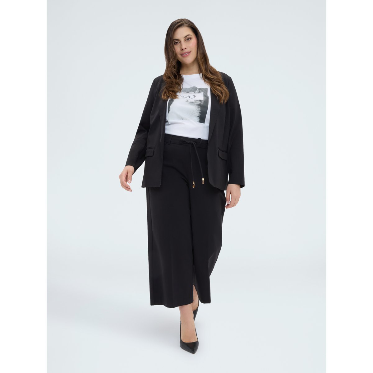 Blazer en jersey Milano noir, FIORELLA RUBINO