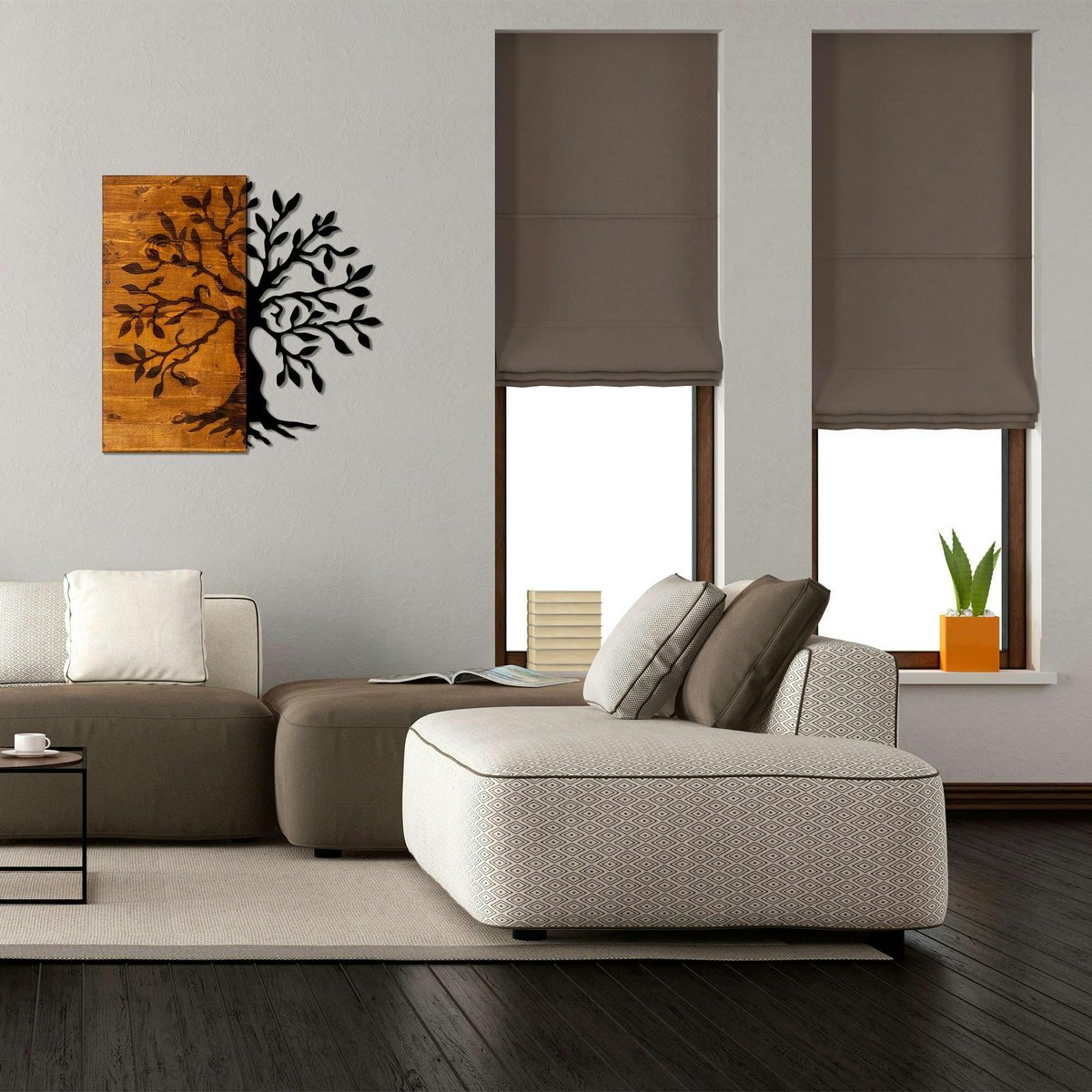 Décoration murale salon – arbre de vie noir, PIER IMPORT