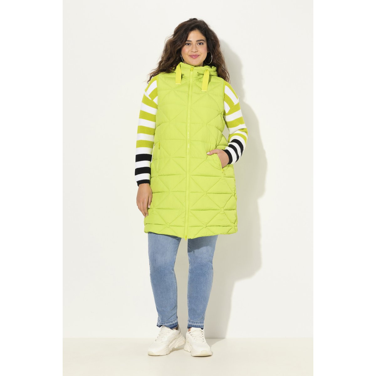 Longue veste matelassée sans manches. vert pomme, ULLA POPKEN