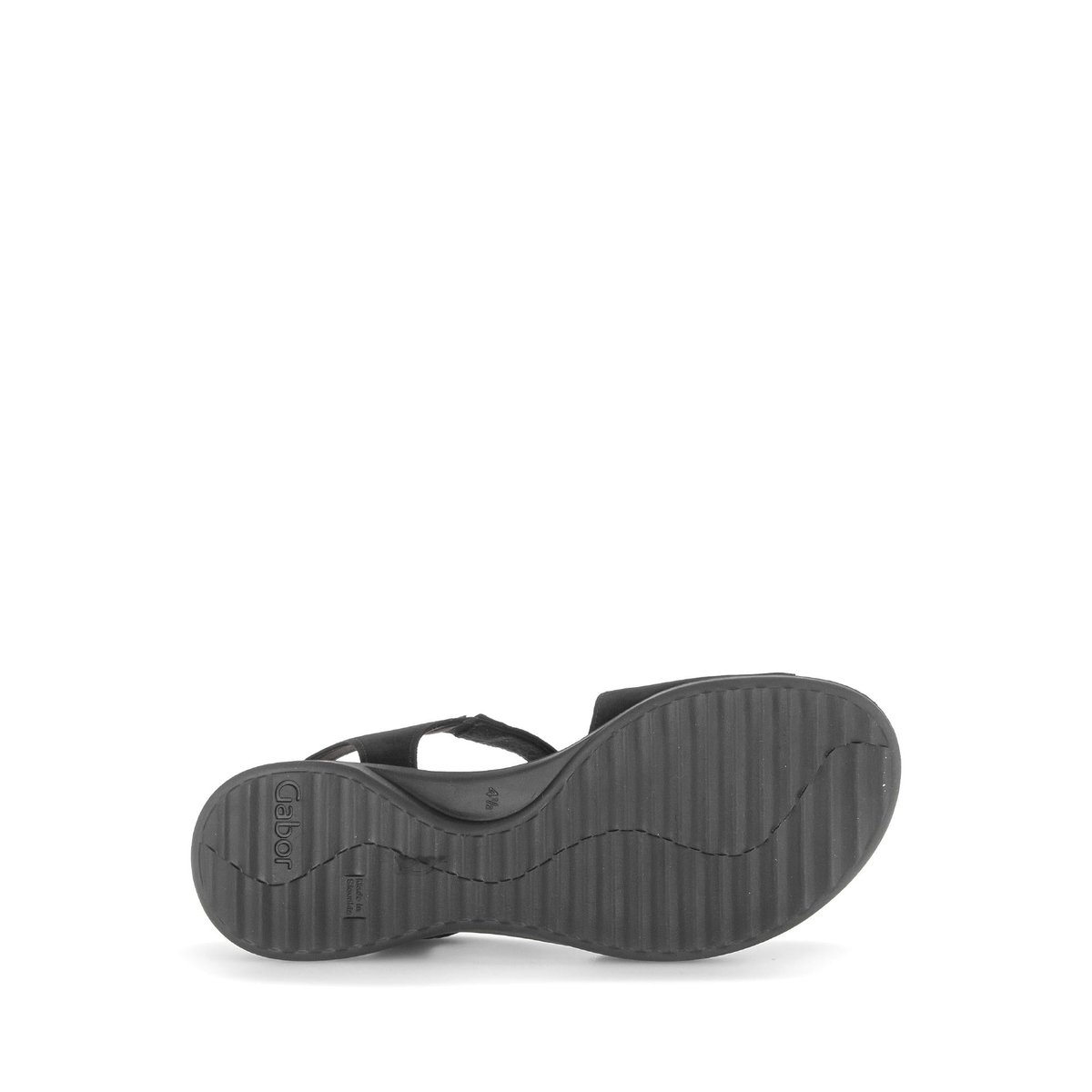 Sandales en cuir à talon compensé noir, GABOR