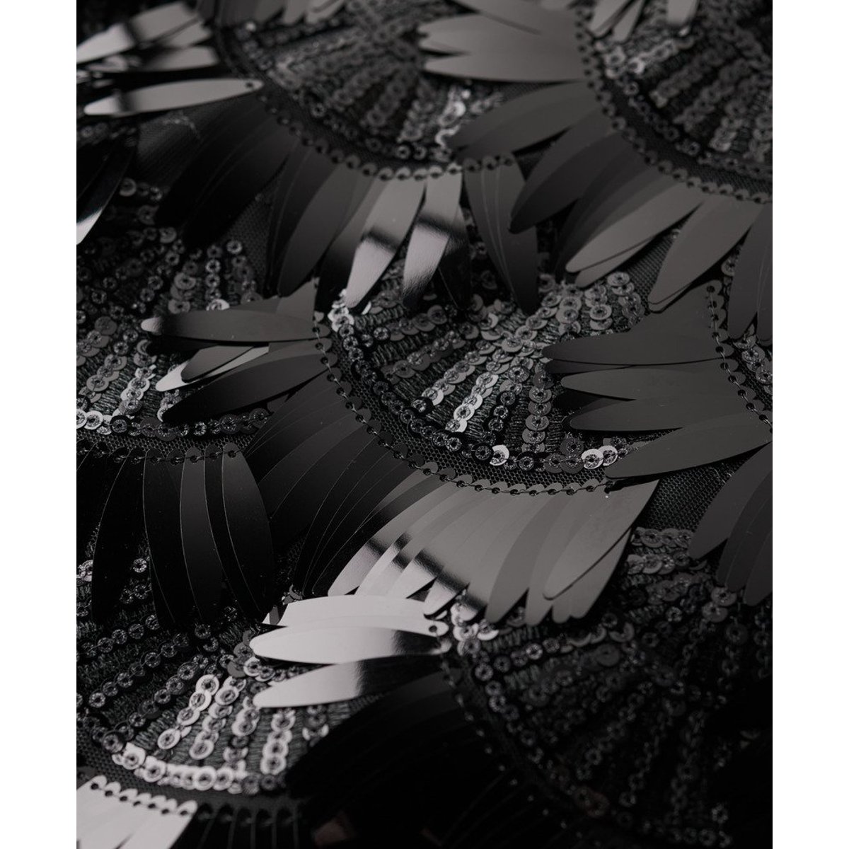 Robe trapèze à franges et sequins sequins noirs, SUPERDRY