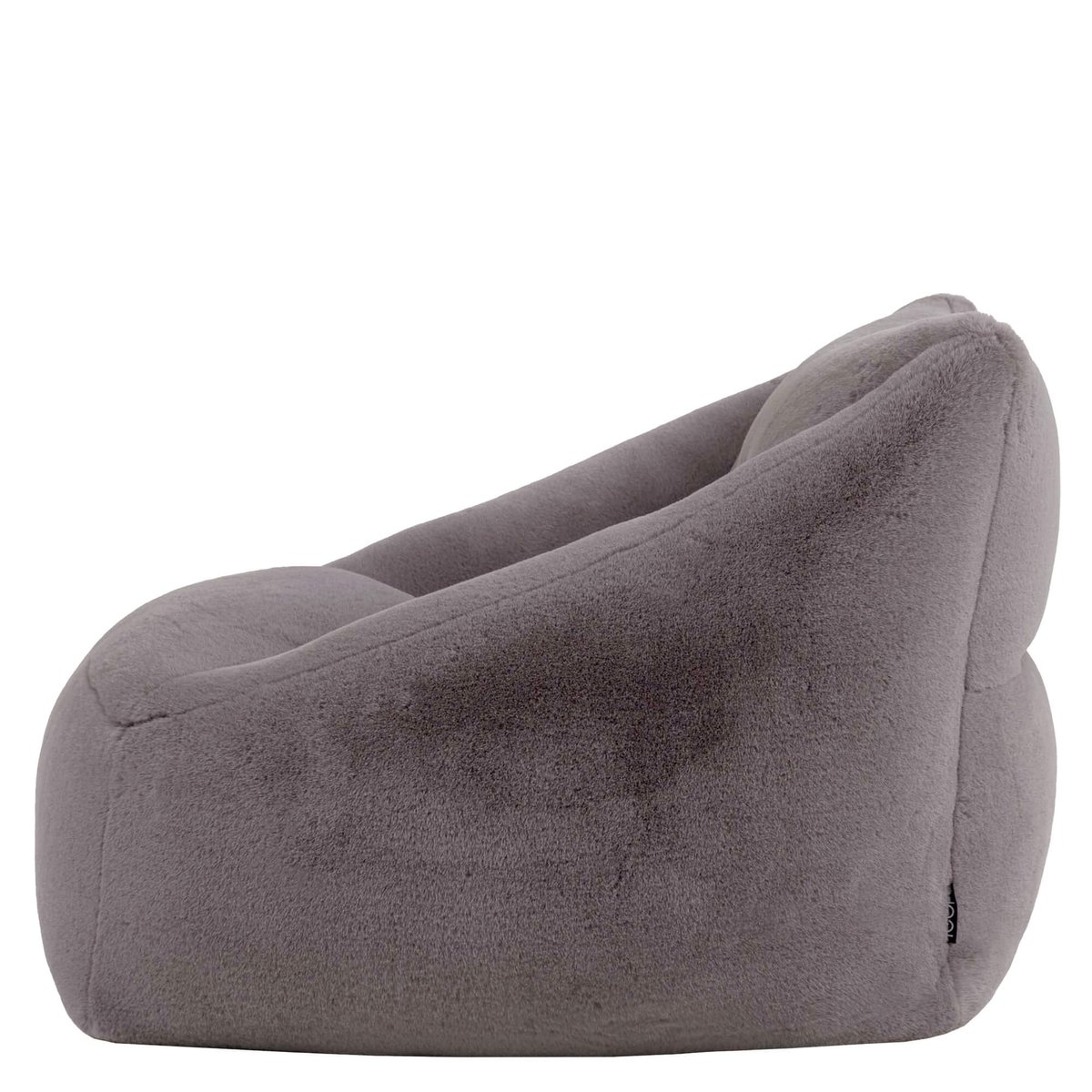 Pouf fauteuil salon en imitation fourrure luxueuse de lapin Oeko-Tex® - NATALIA gris clair, ICON