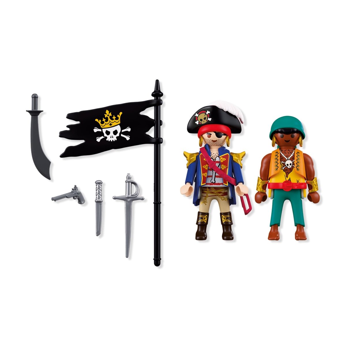 DuoPackPirates avec drapeau multicolore, PLAYMOBIL