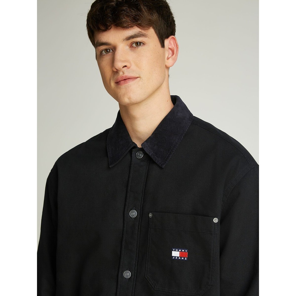 Surchemise col velours noir, TOMMY JEANS