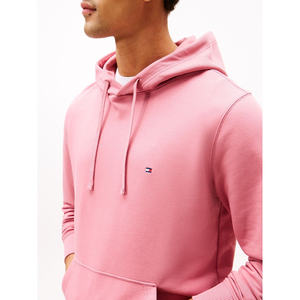 Sweat à capuche en coton rose blush, TOMMY HILFIGER