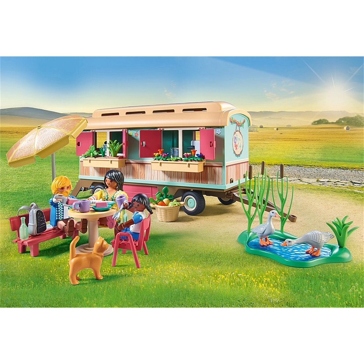 Roulotte café boutique multicolore, PLAYMOBIL