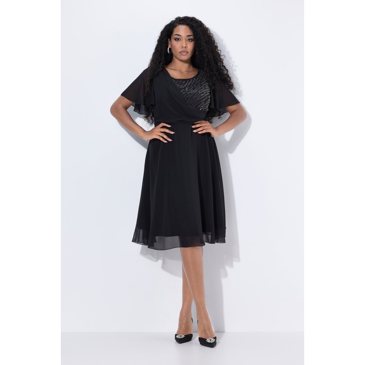 Robe de soirée en mousseline noir, ULLA POPKEN