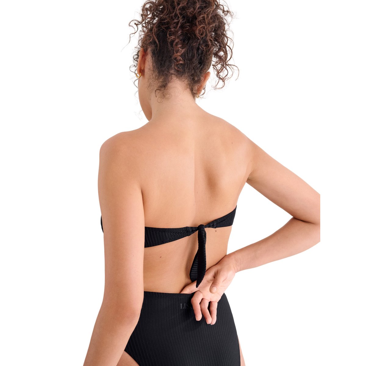 Haut maillot de bain bandeau préformé sans armatures FLORIDA noir, LISCA