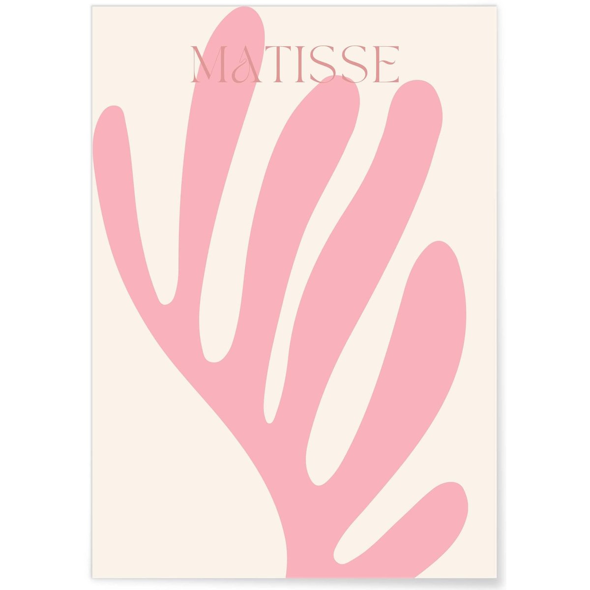 Affiche Matisse 'Feuillage Rose' – Élégance et minimalisme blanc, L'AFFICHERIE