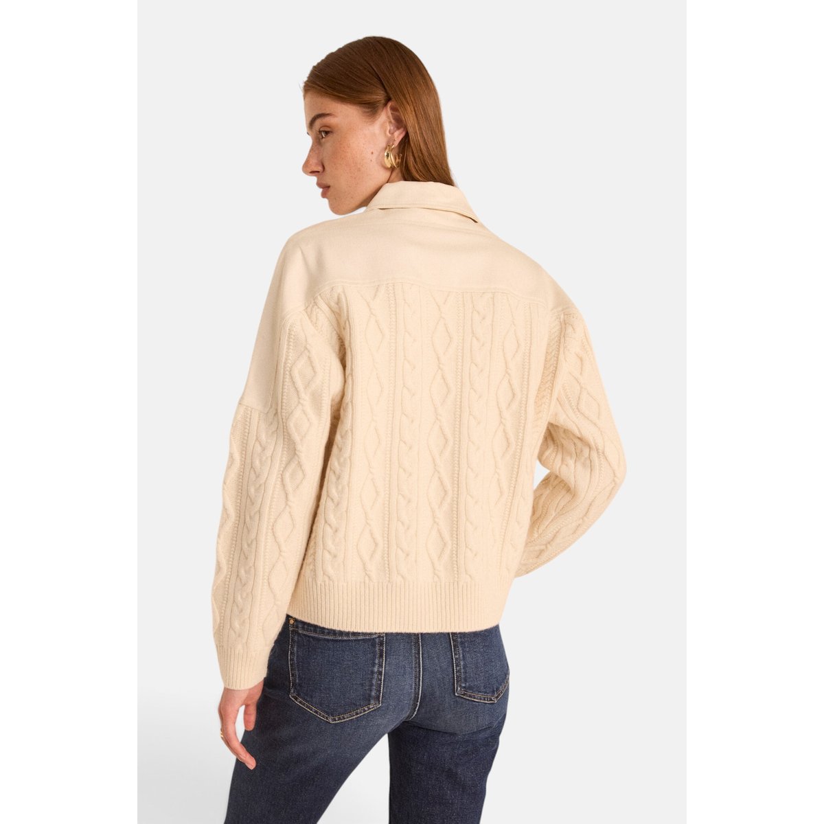 Pull à manches longues en laine et coton ALABAMA naturel, Maison 123