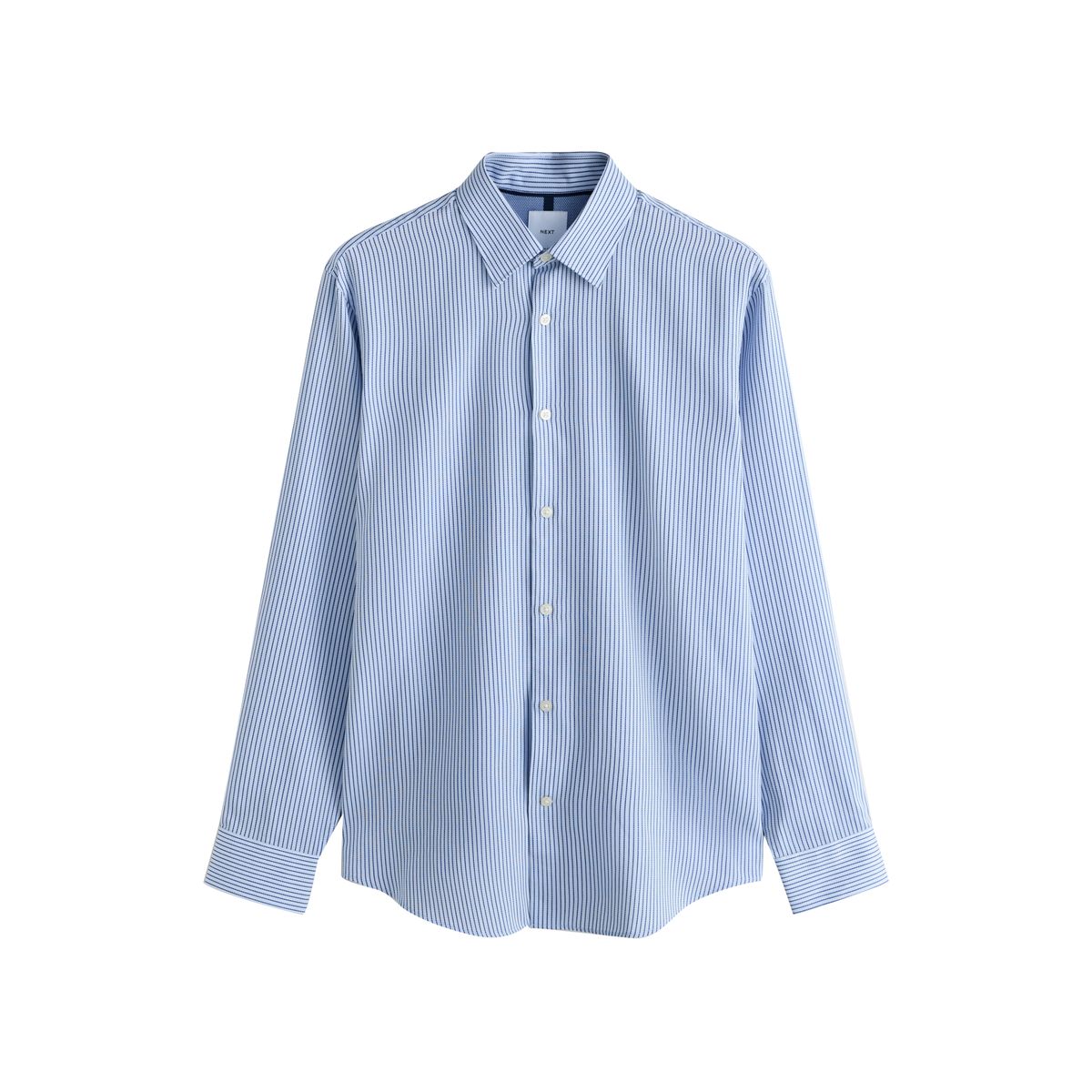 Chemise habillée à poignet simple, lot de 2 texture bleue/rayure bleue, NEXT