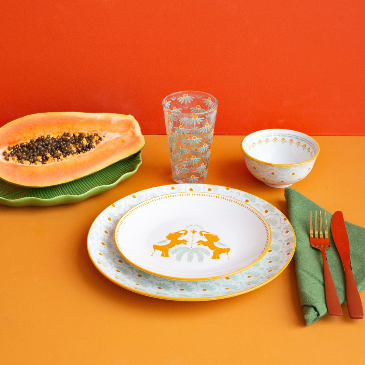 Lot de 6 grandes assiettes, ZOELA multicolore, ARTIME