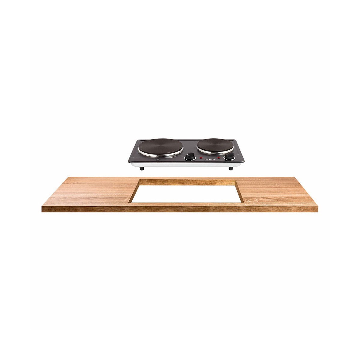 Plaque de cuisson électrique double noir, LIVOO
