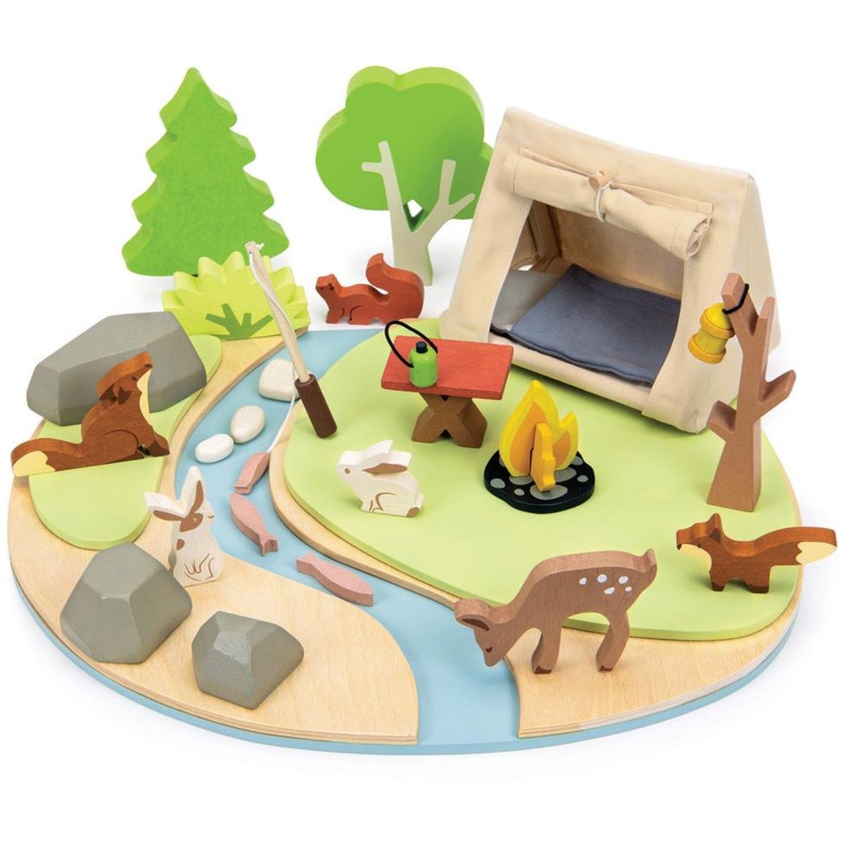 Set Camping vert, bleu, TENDER LEAF TOYS