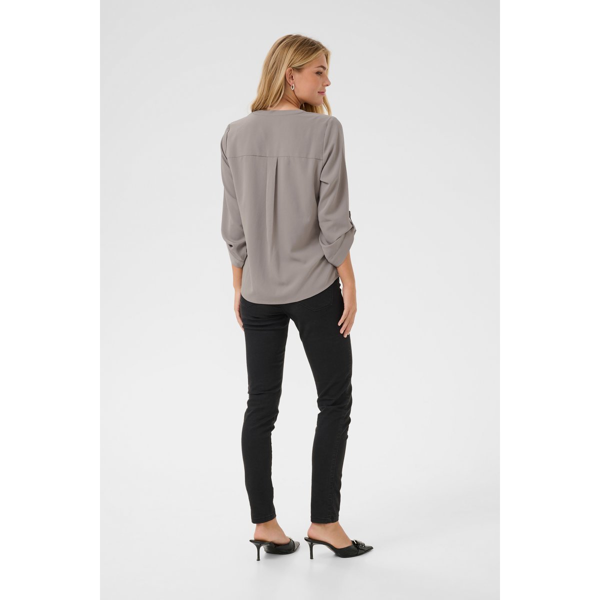 Short sleeved blouse gris steeple gray, KAFFE