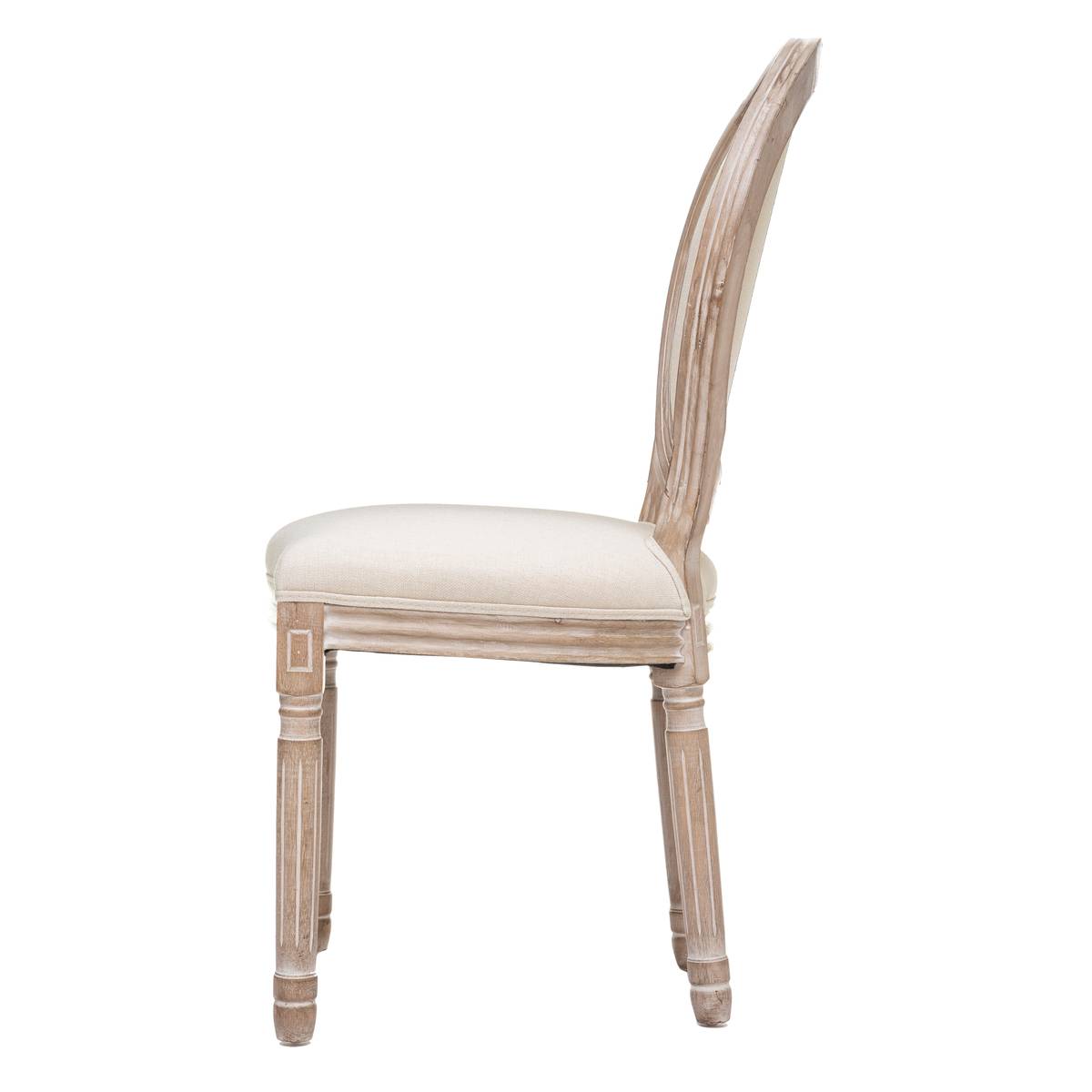 Chaise en tissu structure bouleau CLÉON beige, ATMOSPHERA