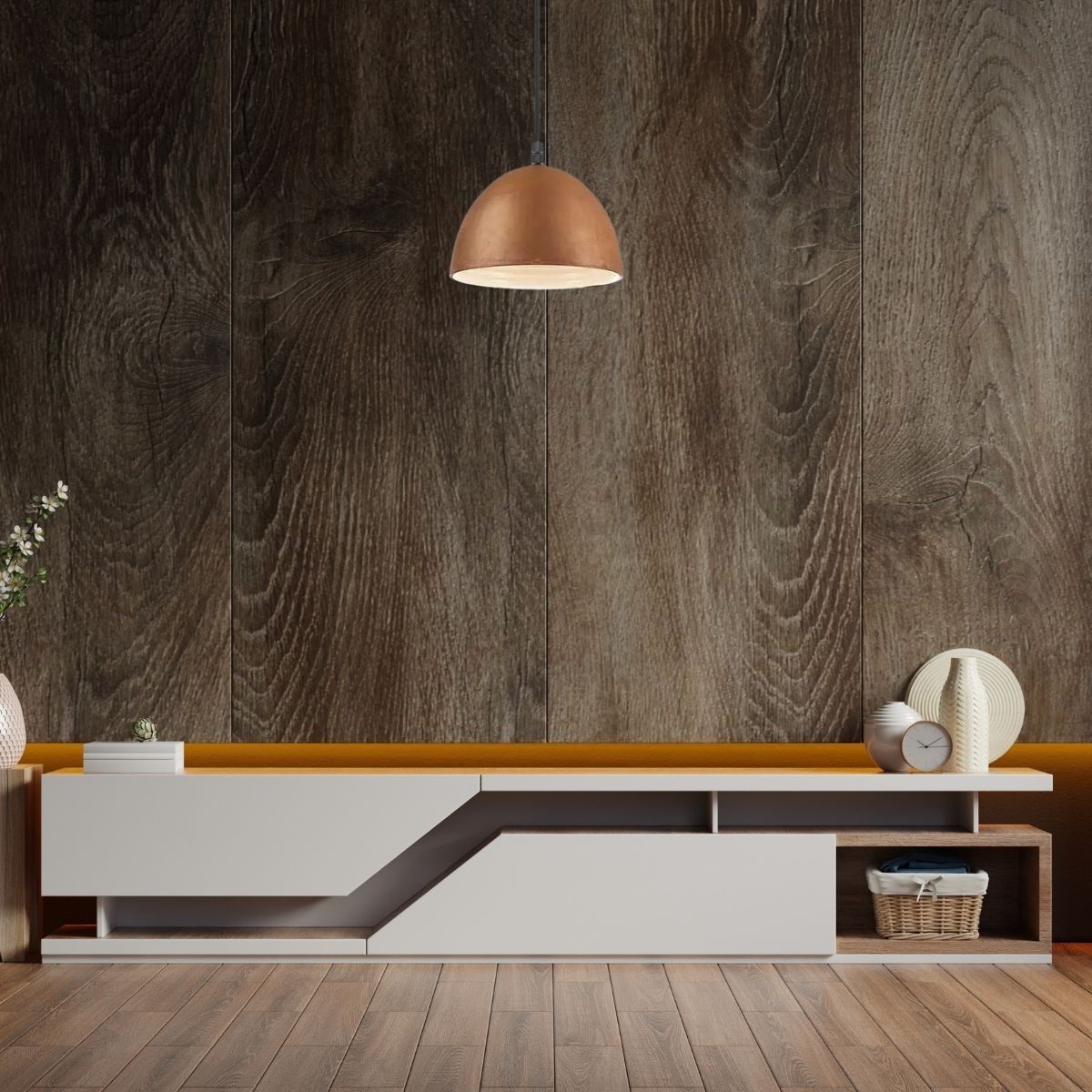 Suspension FOLK marron corten, IDEAL LUX