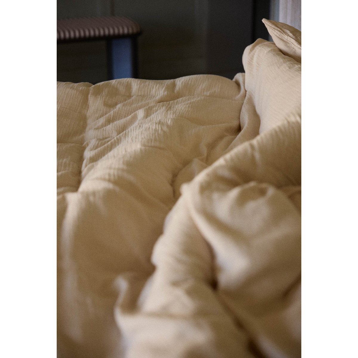 Housse de couette en gaze de coton jaune ivoire, GABRIELLE PARIS
