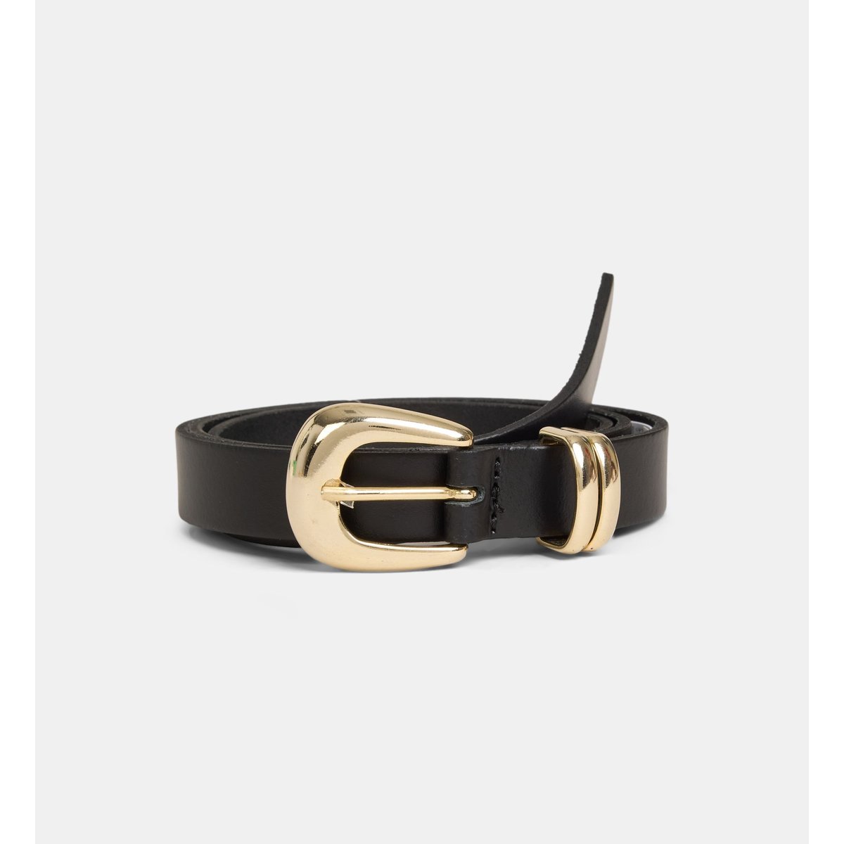 Ceinture fine azelie cuir noir, GALERIES LAFAYETTE