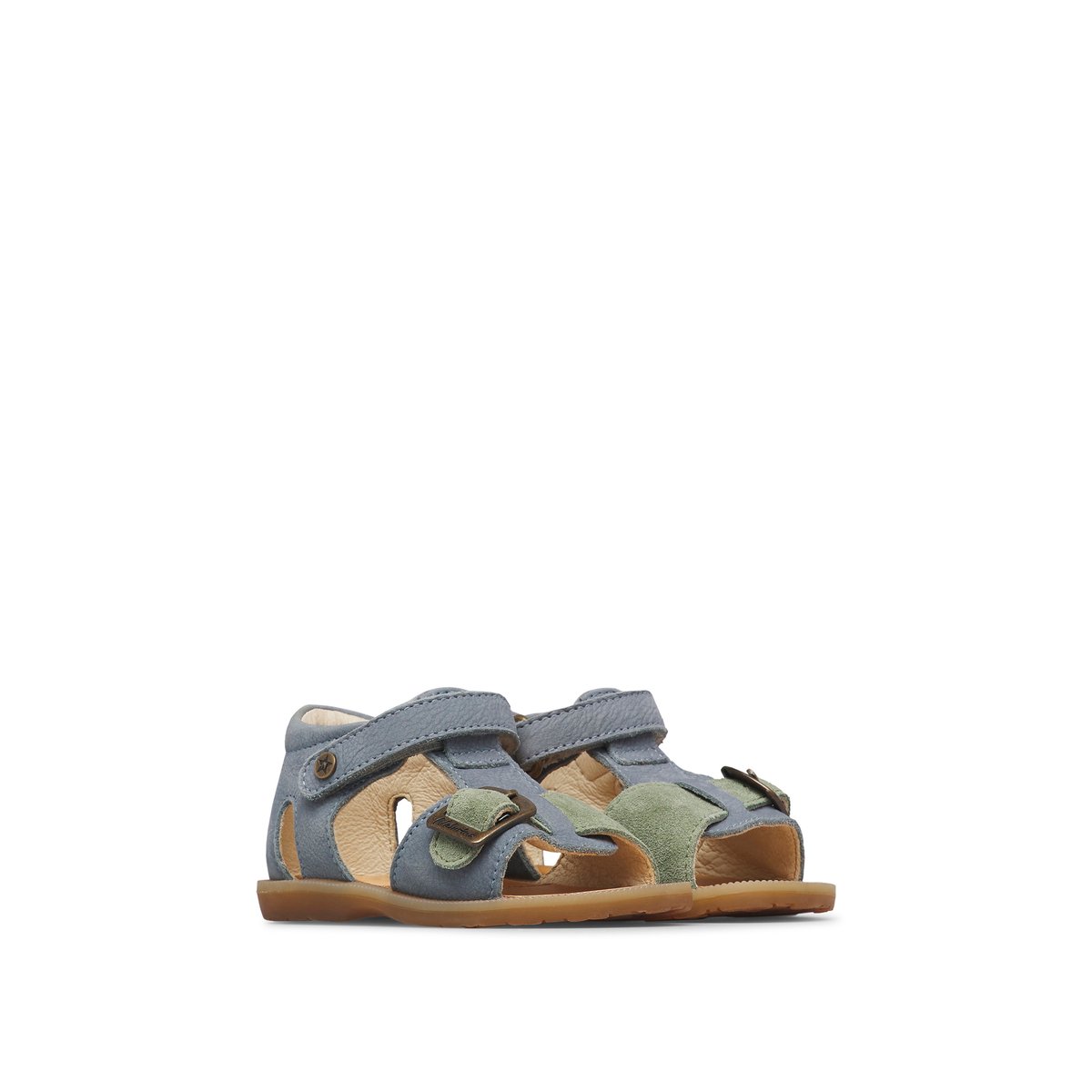Sandales en cuir et en daim QUARZO céleste-, NATURINO
