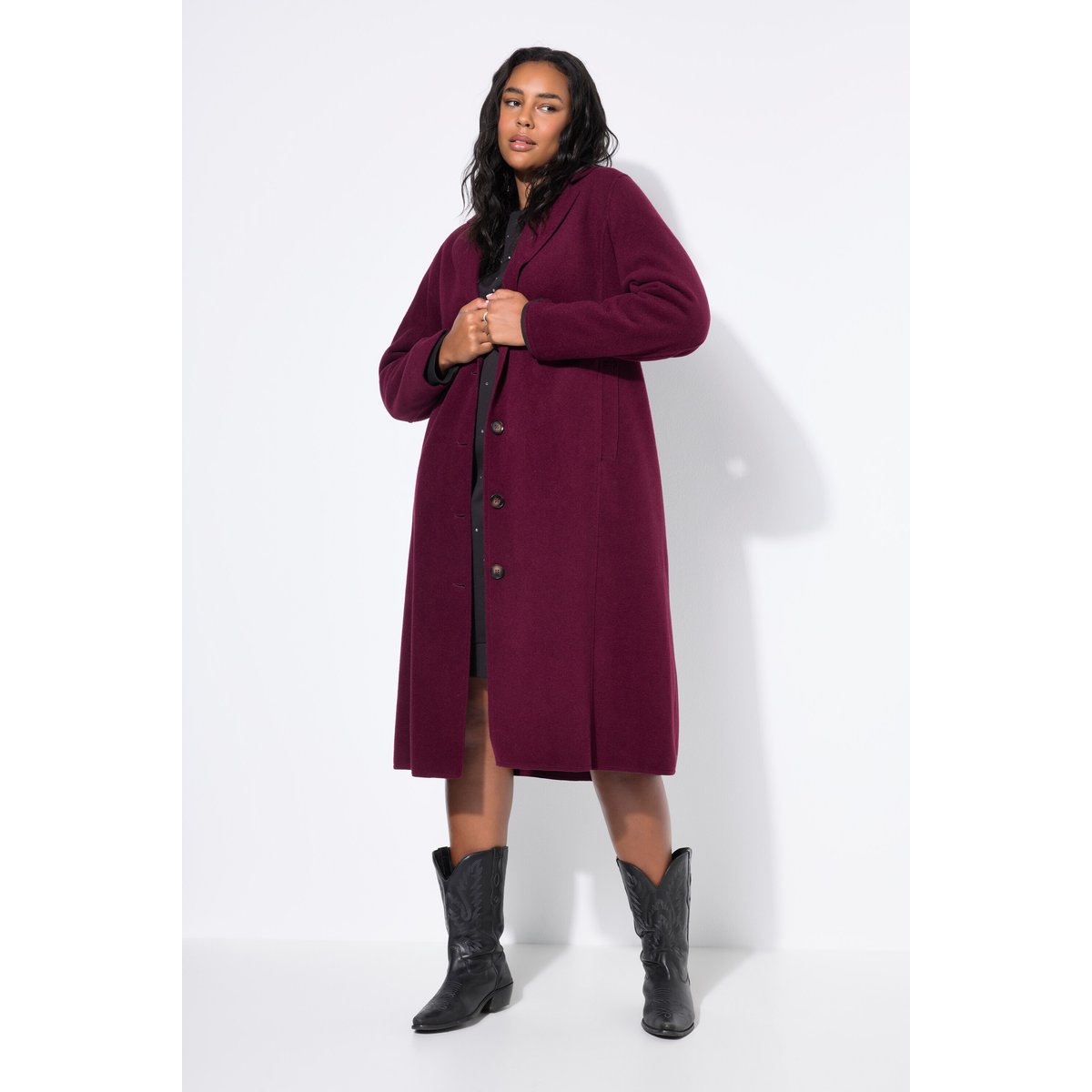 Manteau réversible, col à revers rouge vin, STUDIO UNTOLD