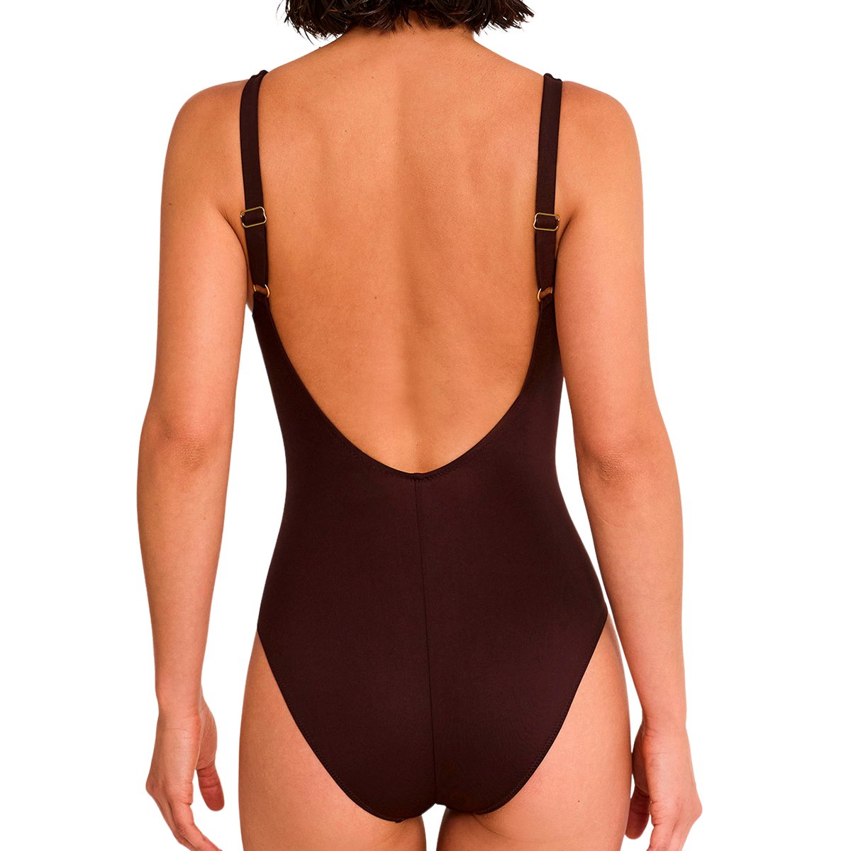 Maillot de bain une pièce sculptant armaturé DUNA marron, SELMARK MARE