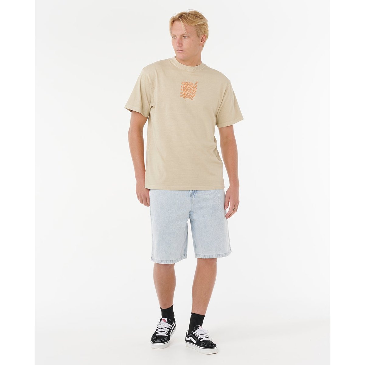 T-shirt à manches courtes MEDINA STACKER sable kaki, RIP CURL