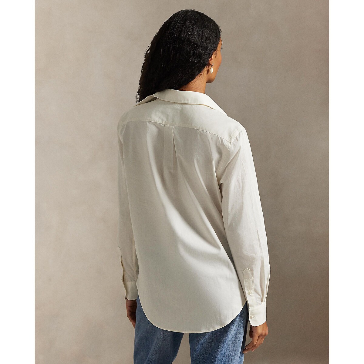 Cotton Twill Shirt with Long Sleeves cream, POLO RALPH LAUREN