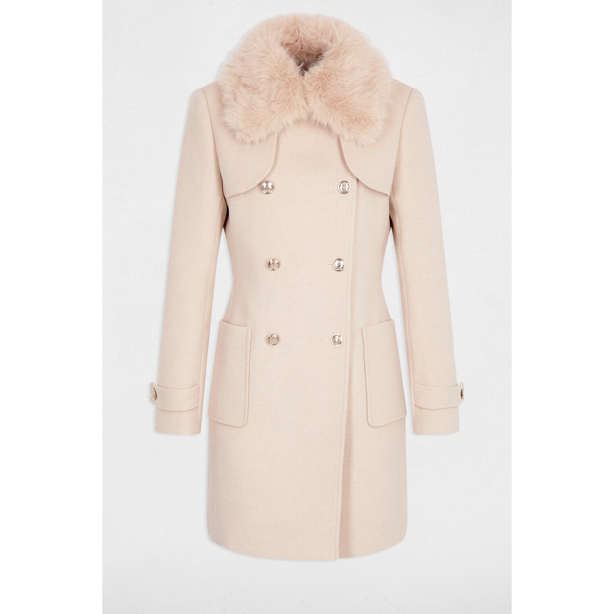 Manteau droit beige, MORGAN