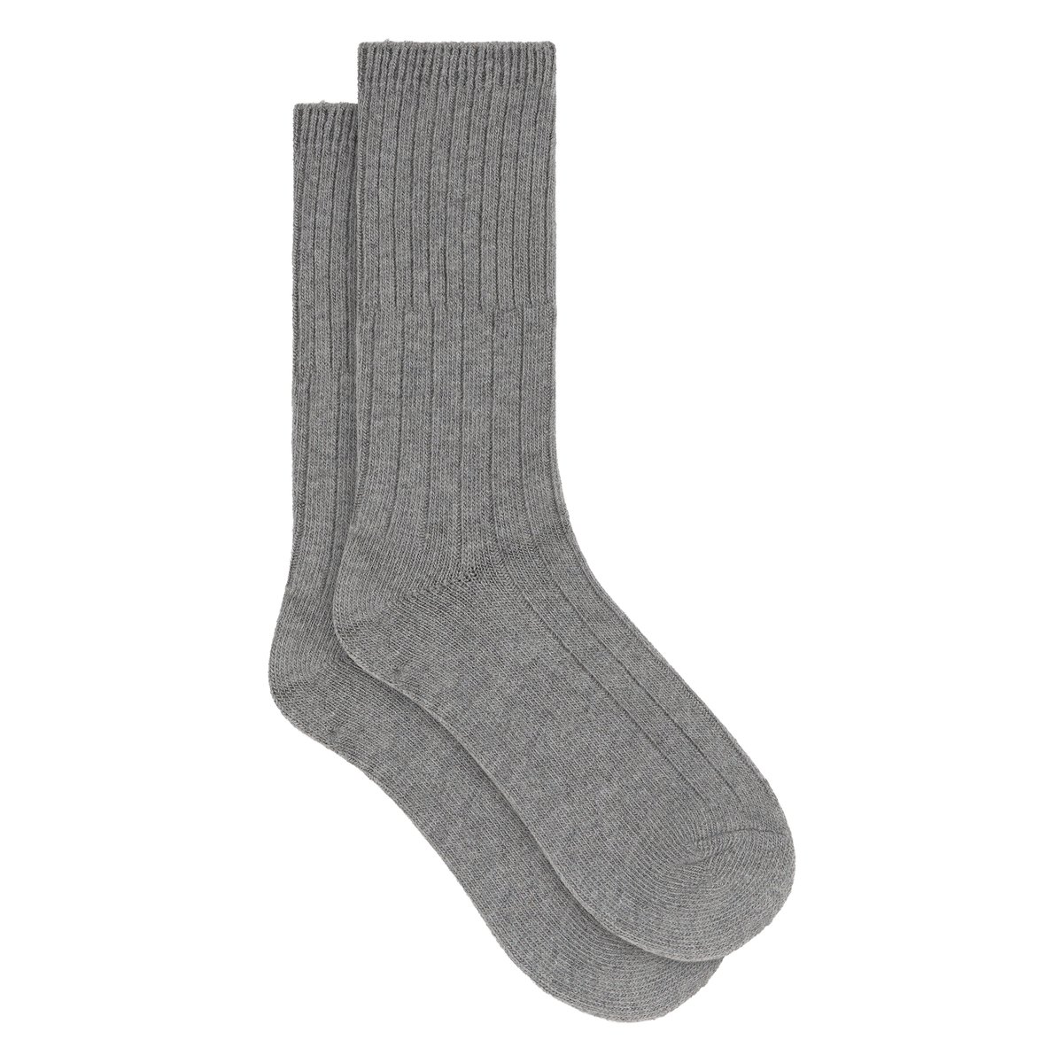 Chaussettes mi-hautes côtelées Cachemire gris, DIM