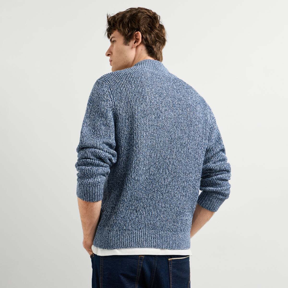 Pull À Col Montant Coupe Regular En Maille bleu dulwich, PEPE JEANS