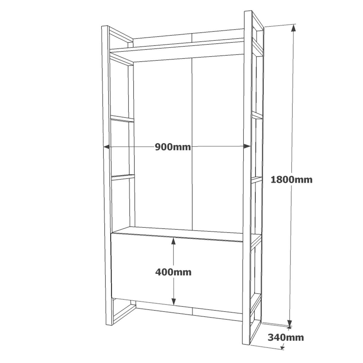 Vestiaire d'entrée rustique chic 1 miroir 2 portes MARFA bois naturel, PIER IMPORT