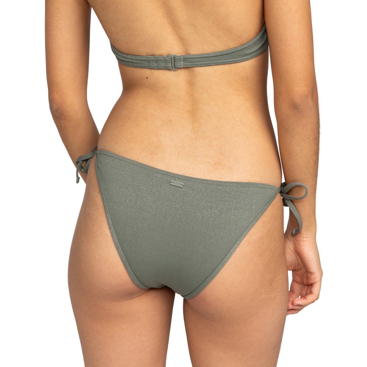 Bas de maillot de bain culotte bikini à nouer sur les côtés SHINY WAVE. vert agave green, ROXY