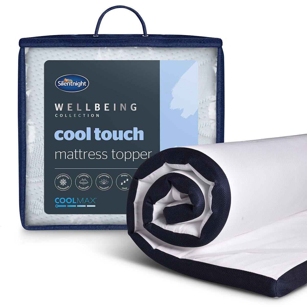Wellbeing Cool Touch Mattress Topper white, SILENTNIGHT