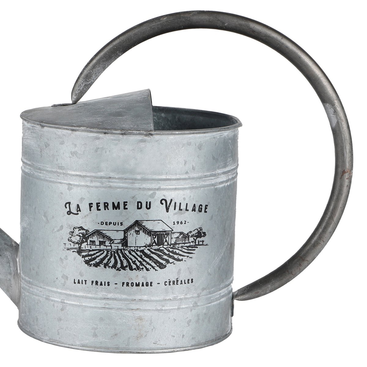 Arrosoir en métal effet zinc esprit cottage décoratif gris, WADIGA