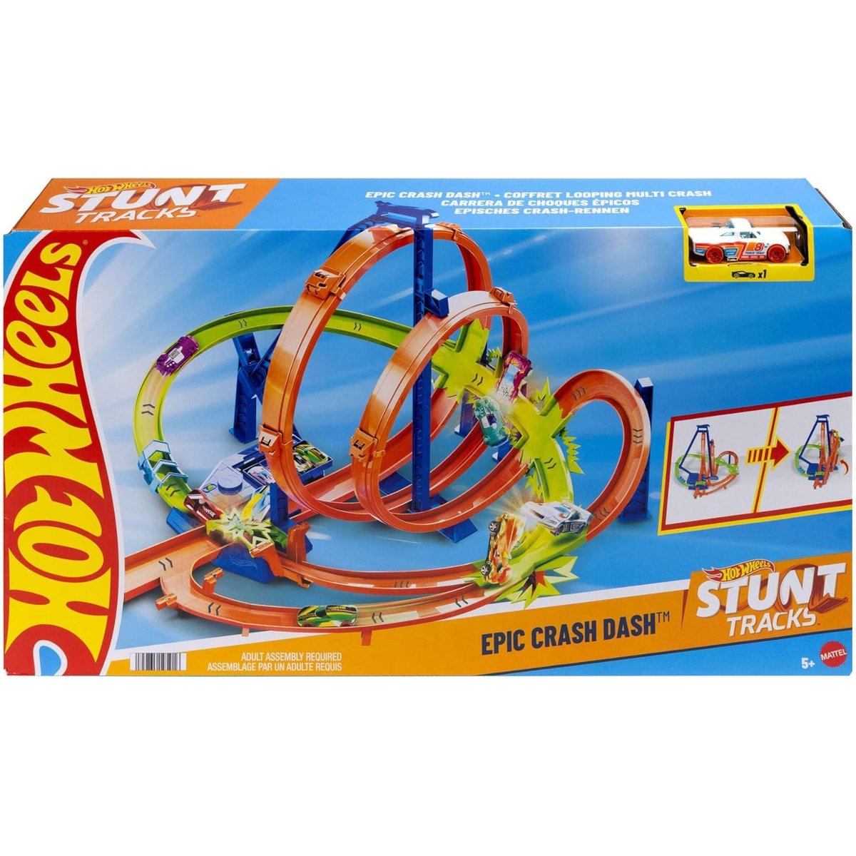 Hot Wheels - Coffret Looping Multi Crash multicolore, MATTEL