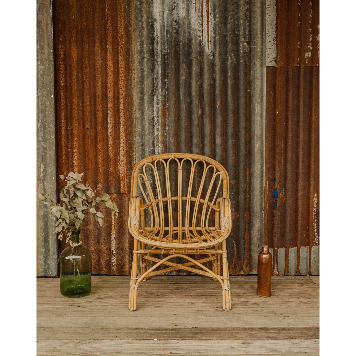Fauteuil en rotin Ernest N°1630 - Bon état bois clair, DEBONGOUT