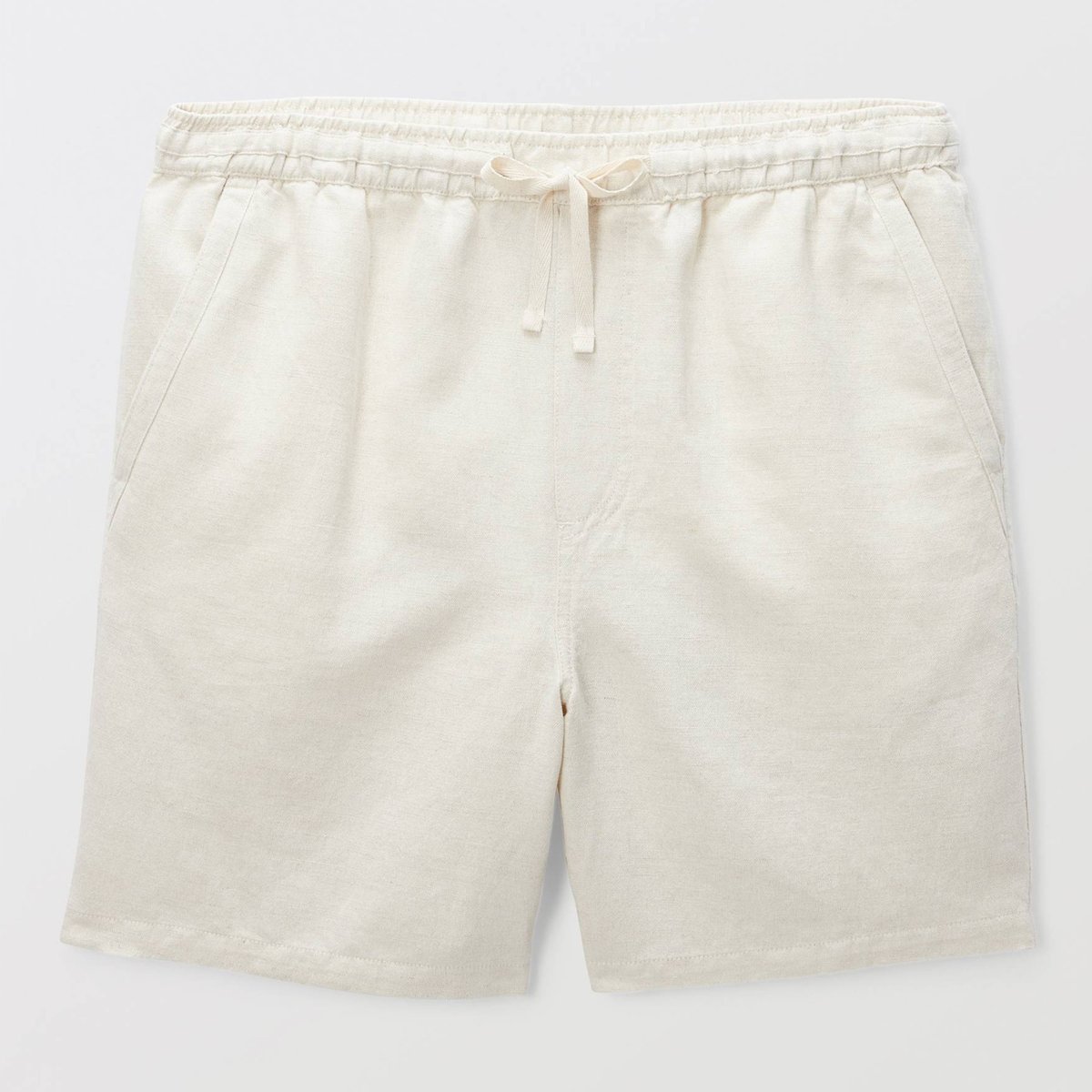 Bermuda taille élastiqué en mélange lin et coton bones, MONOPRIX
