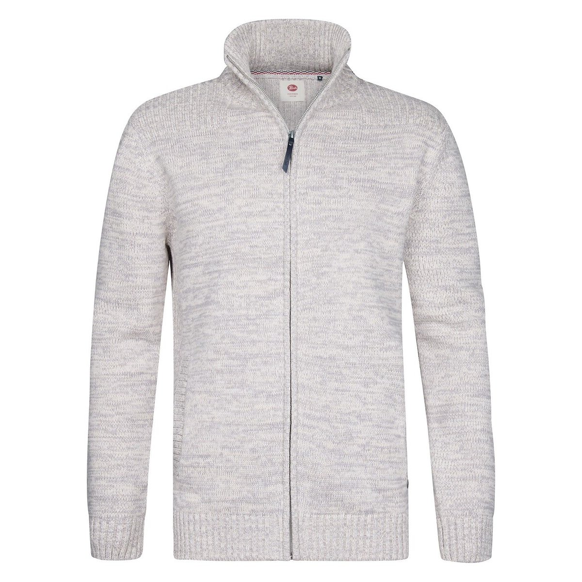 Cardigan in maglia fine écru chiné, PETROL INDUSTRIES