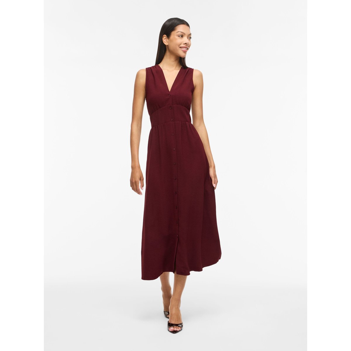 Robe Mi-Longue rouge - port royale1, VILA