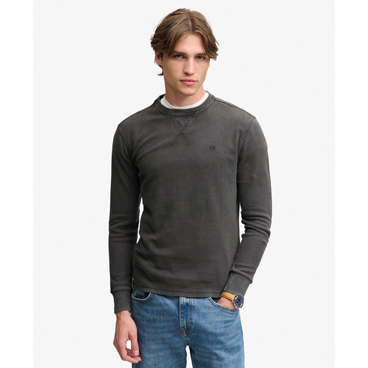 Haut Texturé Classique Épais noir délavé, SUPERDRY