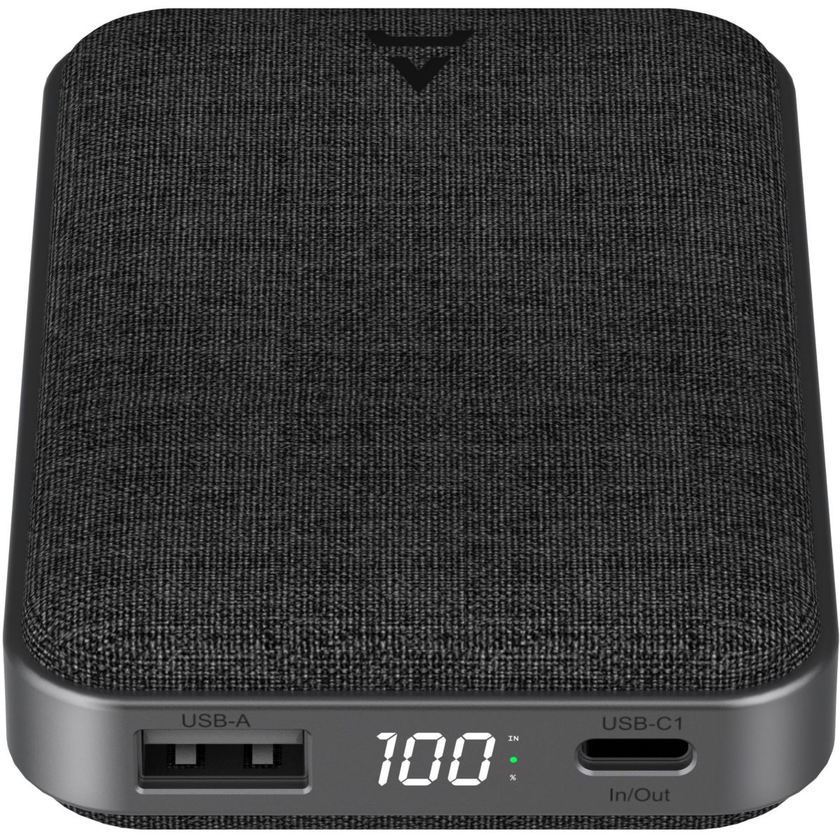 Batterie externe PowerBank 10000 mAh Power Delivery noir compatible iPhone 16 15 14 et Samsung Galaxy couleur unique, ADEQWAT