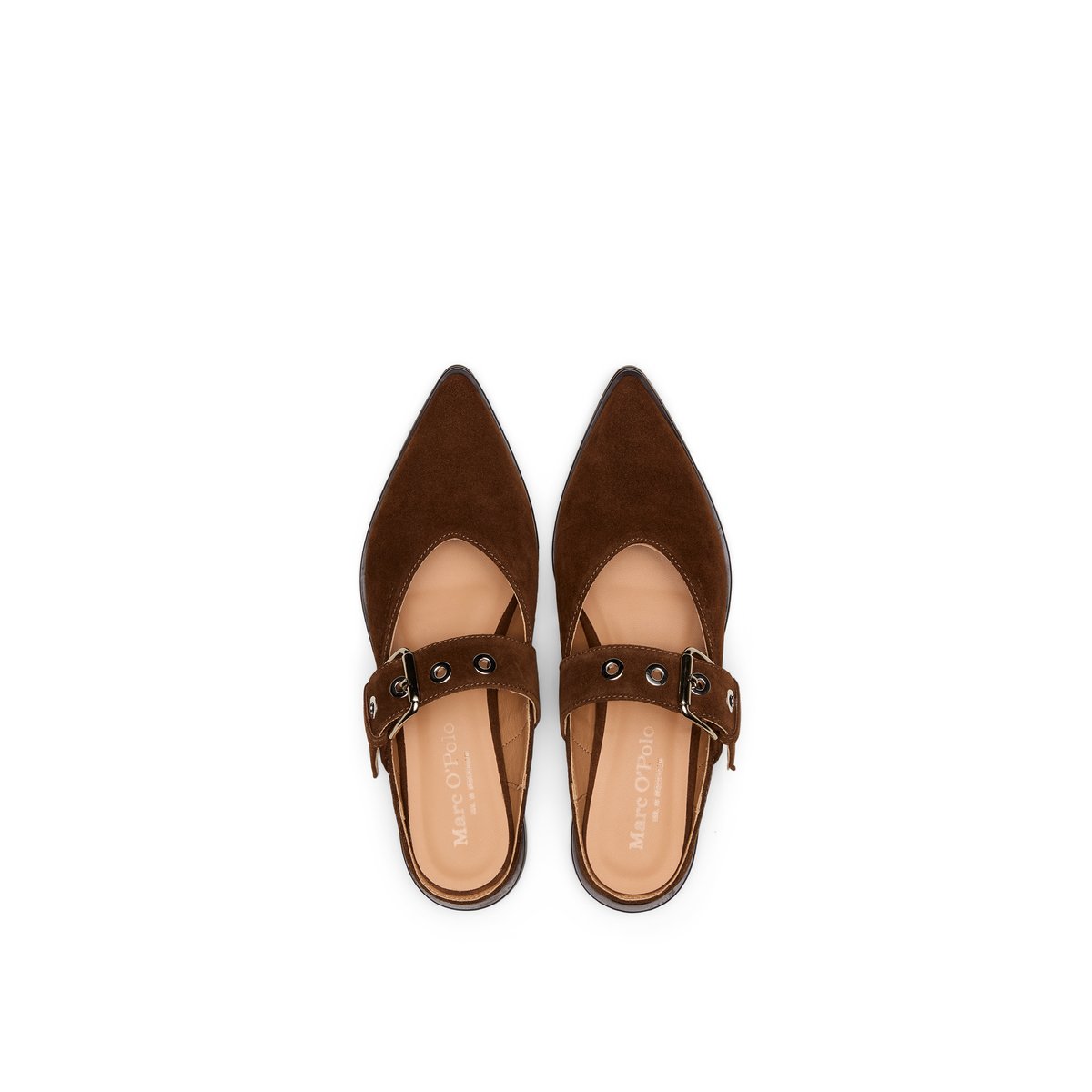 Mules Modèle Camilla avec lanière réglable braun, MARC O'POLO