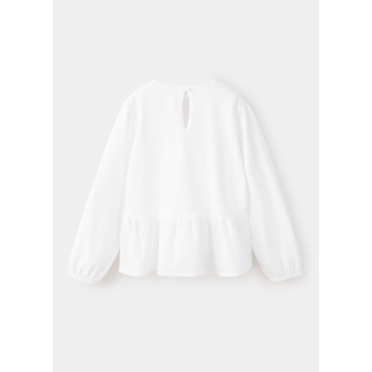 T-shirt à volants avec dentelle blanc cassé, MANGO BABY