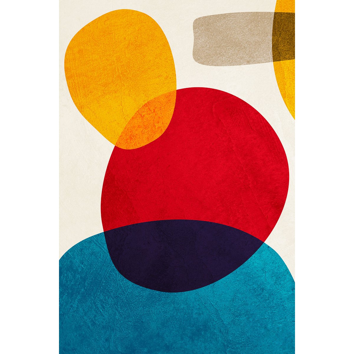 Tableau géométrique shape cercle rouge tableau alu dibond, HEXOA