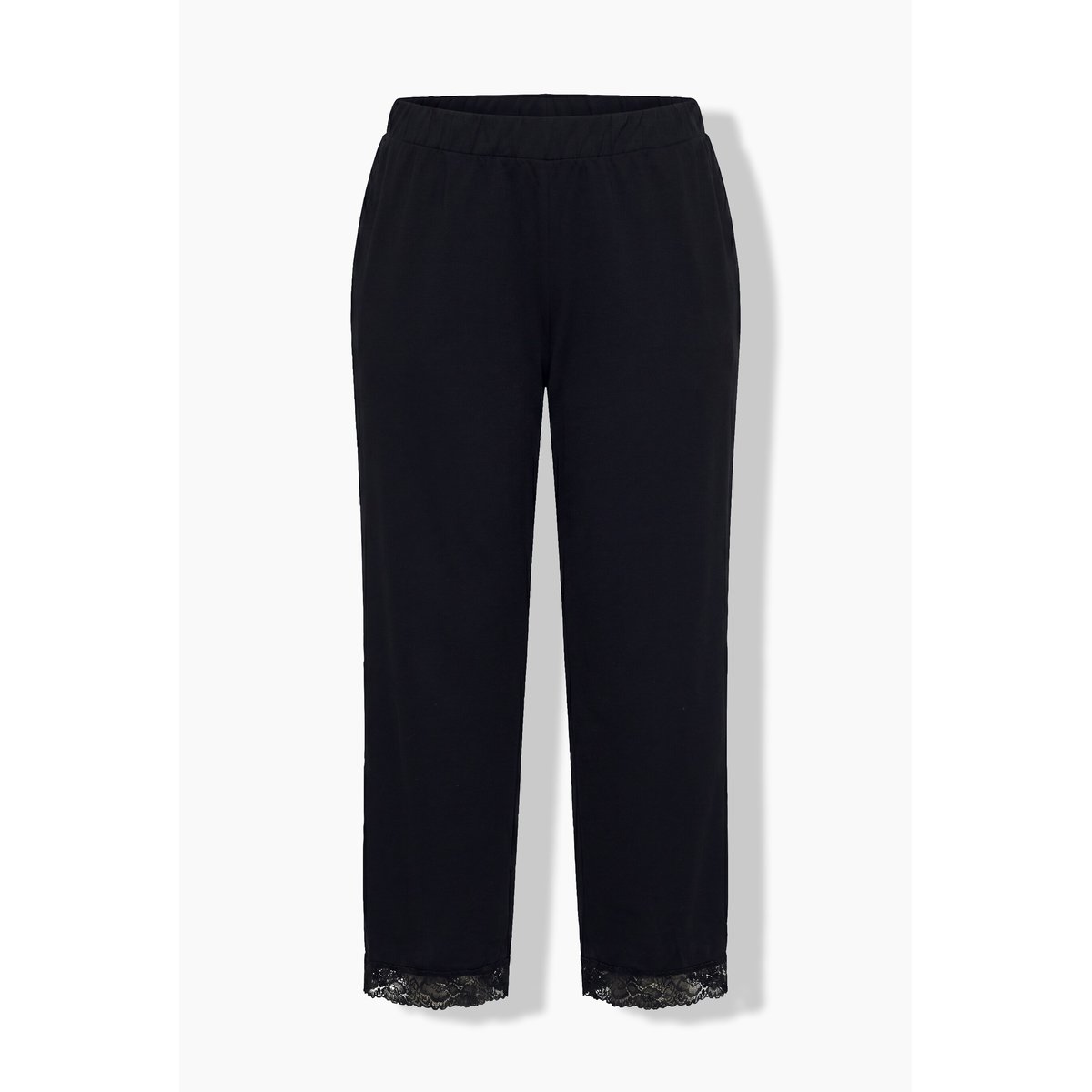 Pantalon en jersey, avec dentelle noir, ULLA POPKEN