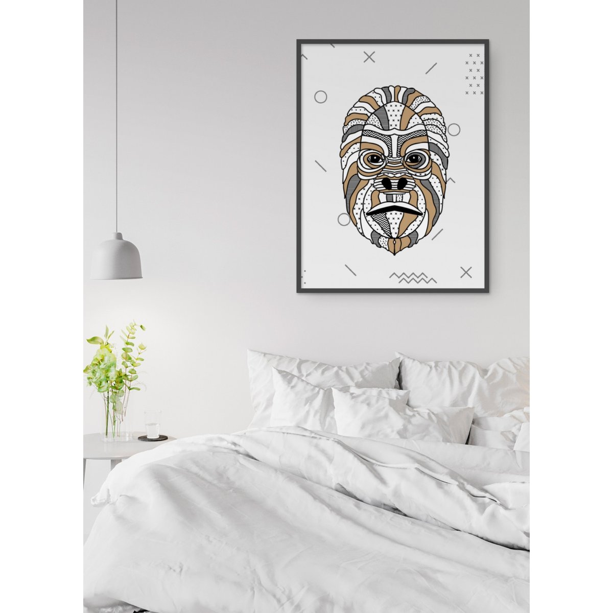 Affiche Gorille scandinave blanc, L'AFFICHERIE